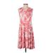 Style&Co Casual Dress - Midi: Pink Print Dresses - Women's Size Small