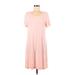 Ronni Nicole Casual Dress - Shift Scoop Neck Short sleeves: Pink Solid Dresses - Women's Size Medium