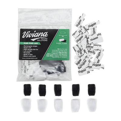 Viviana Fur for Lavalier Microphones (Rectangular, Black & White) VFFLRCTMC