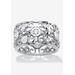 Women's 1 Tcw Round Cubic Zirconia .925 Sterling Silver Scroll Eternity Ring by PalmBeach Jewelry in Silver (Size 7)