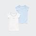 Kid's Cotton Ribbed Printed T-Shirt (2 Pack) | Blue | Age 3 | UNIQLO US