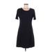 Tart Casual Dress - A-Line Scoop Neck Short sleeves: Black Solid Dresses - Women's Size Medium