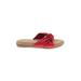 Cliffs by White Mountain Sandals: Slip-on Stacked Heel Casual Red Solid Shoes - Women's Size 6 1/2 - Open Toe