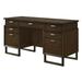 CDecor Home Furnishings Campion Executive Desk w/ Built in Oultlets Wood/Metal in Brown | 32 H x 66.5 W x 24.5 D in | Wayfair 881069