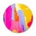 DecorumBY Rainbow Splash - Round Unframed Print Plastic/Acrylic in White | 36 H x 36 W x 1.5 D in | Wayfair
