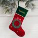 Personalization Mall Traditional Christmas Wreath Personalized Christmas Stocking Polyester in Green/Red | 19.5 H x 8 W in | Wayfair 32747-W