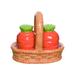 Transpac Dolomite 4.53 in. Orange Easter Carrots In Basket Salt & Pepper Shaker Set of 3 Dolomite in Brown/Green/Red | 4.13 H x 4.53 W in | Wayfair
