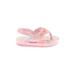 Earth Nymph Sandals: Slip On Platform Casual Pink Print Shoes - Kids Girl's Size 2