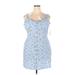 No Boundaries Casual Dress - Mini: Blue Print Dresses - New - Women's Size 2X-Large