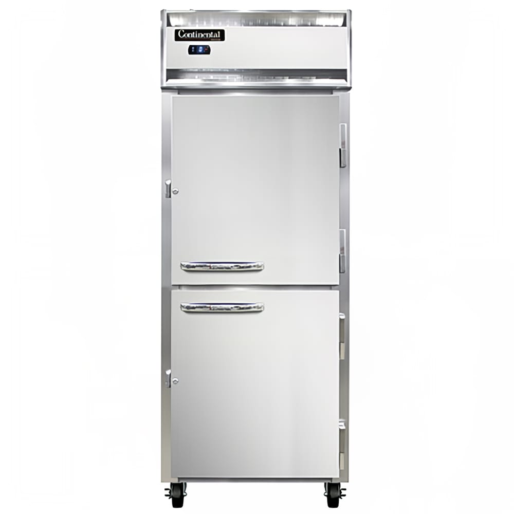 Continental 1FESNSAHD 28 1/2" 1 Section Reach In Freezer, 2 Right Hinge Solid Doors, 115v, Top-mounted Compressor, Stainless Steel