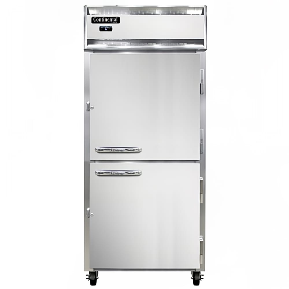 Continental 1FXNSAHD 36 1/4" 1 Section Reach In Freezer, 2 Right Hinge Solid Doors, 115v, Stainless Steel & Aluminum