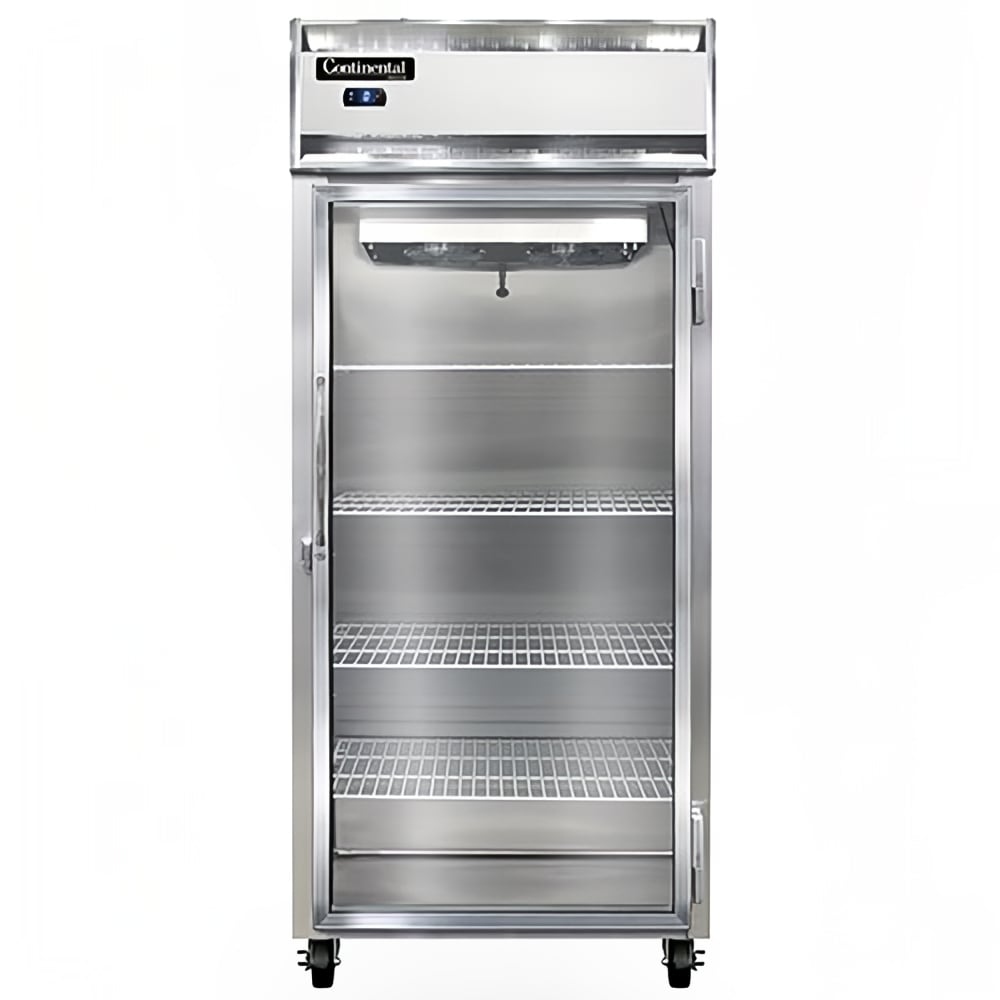 Continental 1FXSNGD 36 1/4" 1 Section Reach In Freezer, 1 Right Hinge Glass Door, 115v, Stainless Steel & Aluminum