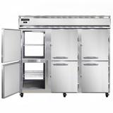 Continental 3FE-PT-HD 85 1/2" 3 Section Pass Thru Freezer, (12) Solid Doors, 115/208-230v, Silver