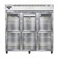 Continental 3RNSSGDHD 78" 3 Section Reach In Refrigerator, (6) Left/Right Hinge Glass Doors, Top Compressor, 115v, Silver