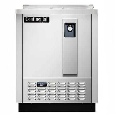 Continental CBC24-SS-DC 24" Forced Air Bottle Cooler - Holds (108) 12 oz Bottles, 115v, 108-Bottle Capacity, Silver