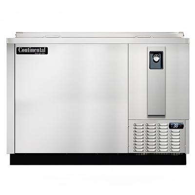 Continental BC50NSS 50" Forced Air Bottle Cooler - Holds (432) 12 oz Bottles, 115v, Can Opener, Flat Top, Silver