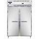 Continental D2RFNSS 52" 2 Section Commercial Refrigerator Freezer - Solid Doors, Top Compressor, 115v, Silver