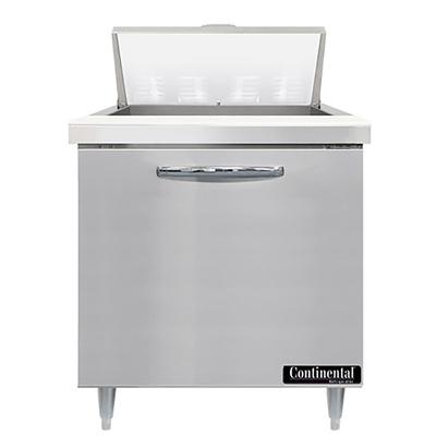Continental D32N8 32" Designer Line Sandwich/Salad Prep Table w/ Refrigerated Base, 115v, Stainless Steel