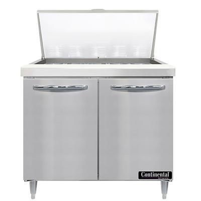Continental D36N15M 36" Designer Line Sandwich/Salad Prep Table w/ Refrigerated Base, 115v, Stainless Steel