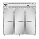 Continental D3RFFN 78" 3 Section Commercial Refrigerator Freezer - Solid Doors, Top Compressor, 115v, Silver