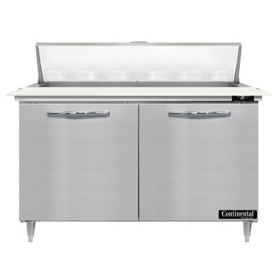 Continental D48N12C 48" Sandwich/Salad Prep Table w/ Refrigerated Base, 115v, Stainless Steel