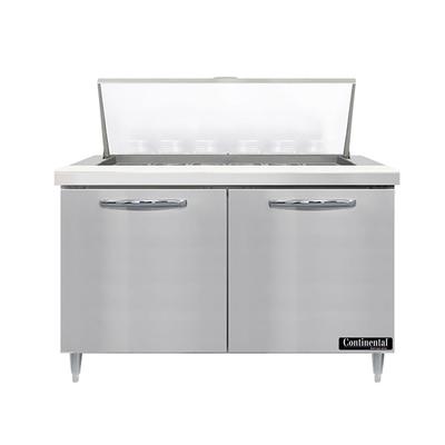 Continental D48N18M 48" Designer Line Sandwich/Salad Prep Table w/ Refrigerated Base, 115v, 2 Doors, Stainless Steel