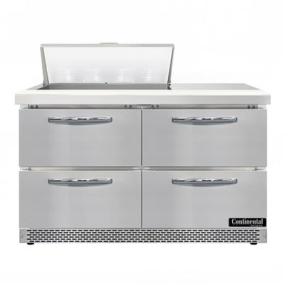 Continental D48N8-FB-D 48" Designer Line Sandwich/Salad Prep Table w/ Refrigerated Base, 115v, Stainless Steel