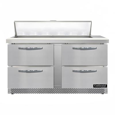Continental D60N12-FB-D 60" Designer Line Sandwich/Salad Prep Table w/ Refrigerated Base, 115v, Stainless Steel