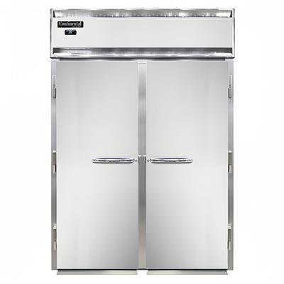 Continental DL2FI-SS-E 68 1/2" 2 Section Roll In Freezer, (2) Solid Doors, 115/208-230v, Silver