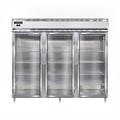 Continental DL3FE-GD Designer Line 85 1/2" 3 Section Reach In Freezer, (3) Glass Doors, 115/208-230v, Silver