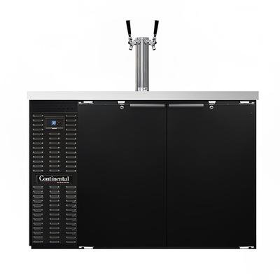 Continental KC50SN 50" Kegerator Commercial Beer Dispenser w/ 2 Keg Capacity - 2 Column, Black, 115v