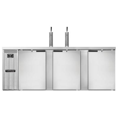Continental KC90NSS 90" Kegerator Commercial Beer Dispenser w/ 4 Keg Capacity - 4 Column, Stainless, 115v, Stainless Steel