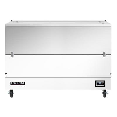 Continental MC5NSCW Milk Cooler w/ Top & Side Access - 1024 Half Pint Carton Capacity, 115v, Cold Wall Cooling, Stainless Steel & White Finish