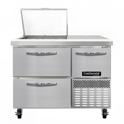 Continental RA43N9M-D 43" Sandwich/Salad Prep Table w/ Refrigerated Base, 115v, Stainless Steel