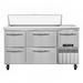 Continental RA60N12-D 60" Sandwich/Salad Prep Table w/ Refrigerated Base, 115v, Stainless Steel