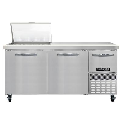 Continental RA68N12M 68" Sandwich/Salad Prep Table w/ Refrigerated Base, 115v, Stainless Steel