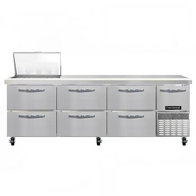 Continental RA93N12M-D 93" Sandwich/Salad Prep Table w/ Refrigerated Base, 115v, Stainless Steel