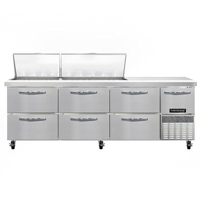 Continental RA93N27M-D 93" Sandwich/Salad Prep Table w/ Refrigerated Base, 115v, Stainless Steel