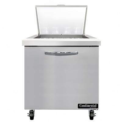 Continental SW32N12M 32" Sandwich/Salad Prep Table w/ Refrigerated Base, 115v, Stainless Steel