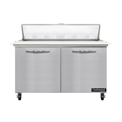 Continental SW48N12C 48" Sandwich/Salad Prep Table w/ Refrigerated Base, 115v, Stainless Steel