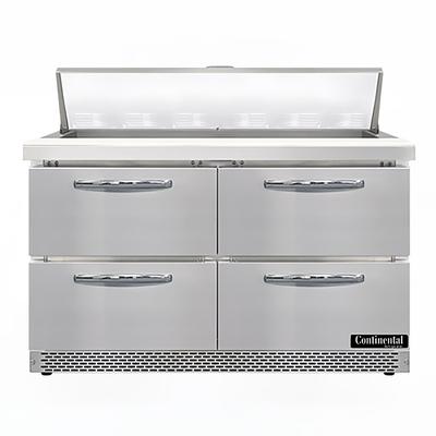 Continental SW48N12-FB-D 48" Sandwich/Salad Prep Table w/ Refrigerated Base, 115v, Stainless Steel