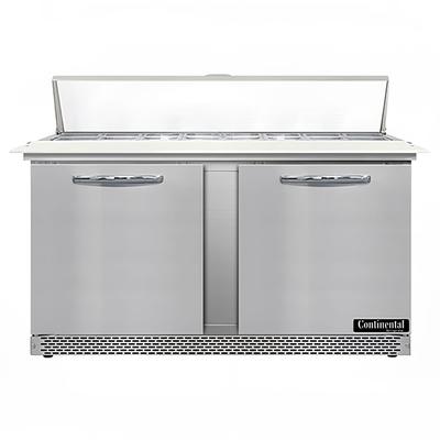 Continental SW60N16C-FB 60" Sandwich/Salad Prep Table w/ Refrigerated Base, 115v, Stainless Steel
