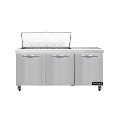 Continental SW72N18M 72" Sandwich/Salad Prep Table w/ Refrigerated Base, 115v, Stainless Steel