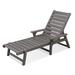 Red Barrel Studio® 76" Long Reclining Single Chaise Plastic in Gray/Black | 16.75 H x 29.75 W x 76 D in | Outdoor Furniture | Wayfair