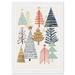 The Holiday Aisle® Holiday & Seasonal The Tree gathering Scandinavian Gold Wall Art Print in Blue/Red/Yellow | 21 H x 15 W x 0.8 D in | Wayfair