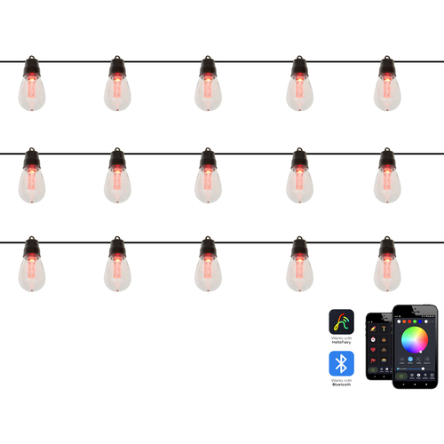 LED Girlande Bunt PVC 1150 cm 15 Lichter RGB Farbwechsel mit Fernbedienung App-Steuerung Timer Schalter Outdoor Indoor für Weihnachtsbaum