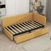 Latitude Run® Zirah Twin Size Daybed w/ 2 Storage Drawers Upholstered/Linen in Yellow | 28 H x 42 W x 78 D in | Wayfair