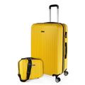 ITACA - Koffer Groß 4 Räder Großer Koffer Leichte - Reisekoffer mit Rollen Groß. Reisekoffer Groß für Flugzeuge Koffer Hartschale mit Geprüftem Schloss T71570B, Gelb