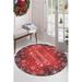 Red/White 70 x 70 x 0.1 in Area Rug - The Holiday Aisle® Jolana Area Rug Polyester/Cotton | 70 H x 70 W x 0.1 D in | Wayfair