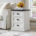 Winston Porter Namaan Nightstand w/ Charging Station, 3 Drawer Dresser for Bedroom, Small Wood Rustic Dresser w/ Drawer Wood in White | Wayfair